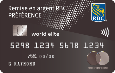 carte remise en argent préférence world elite mastercard RBC